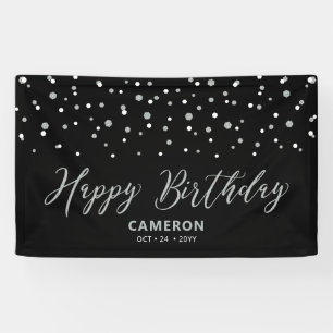 Bannière Joyeux Anniversaire Confettis Hexagone Ar