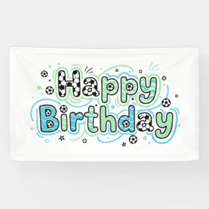 Bannière Joyeux Anniversaire Football - Décoration