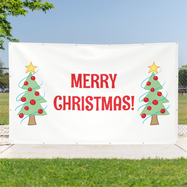 Bannière Joyeux Arbre de Noël (Dehors)