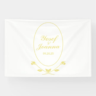 Bannière Mariage blanc et or
