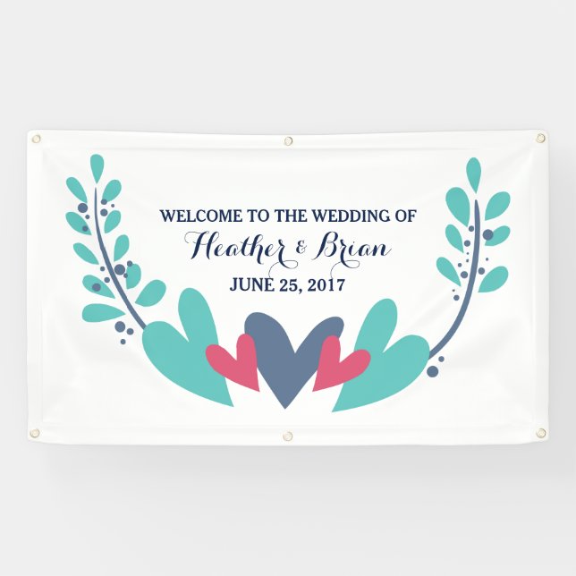 Bannière Mariage Coeurs et vignes (Horizontal)