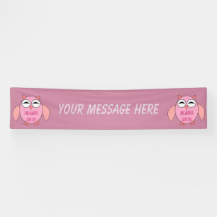 Bannière mignonne de coutume de hibou de message