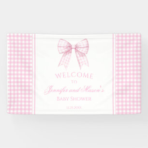 Bannière mignonne ruban arc rose baby shower d'acc