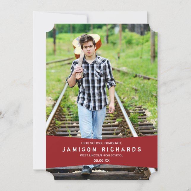 Bannière moderne Faire-part / Rouge (Devant)