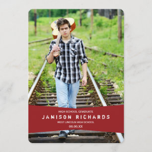 Bannière moderne Invitation Grad Party / Rouge