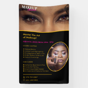 Bannière modifiable de classe de maquillage
