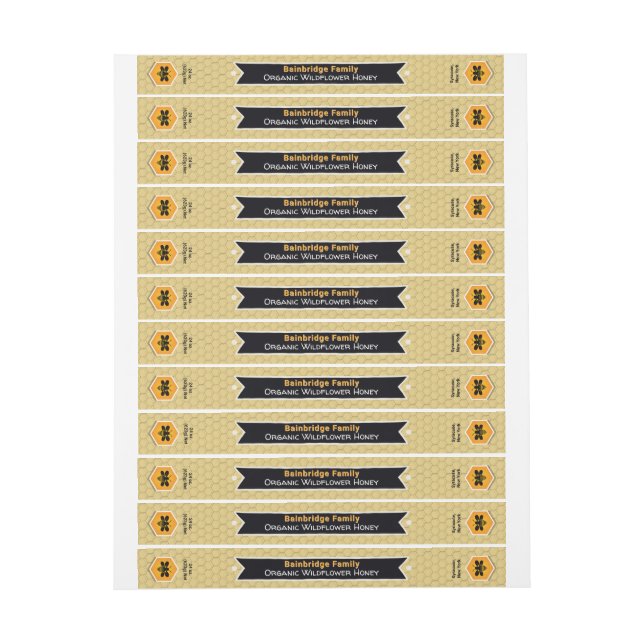 Bannière noire Golden Honey Jar Lid Étiquette de s (Feuille)