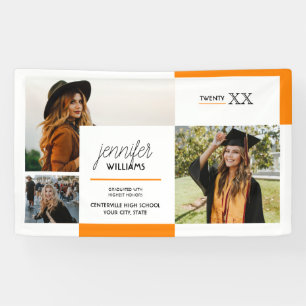 Bannière Orange 3 Photo Graduation