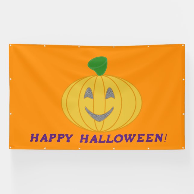 Bannière Orange Happy Halloween (Horizontal)