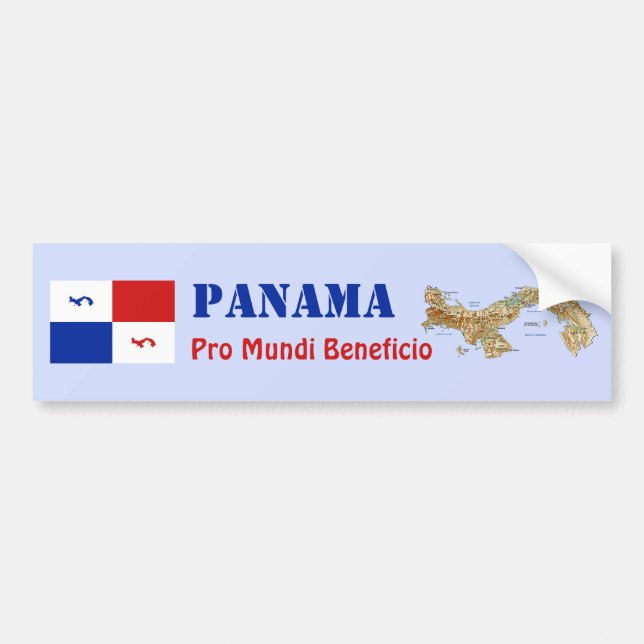 Bannière Panama + Sticker de pare-chocs carte (Devant)