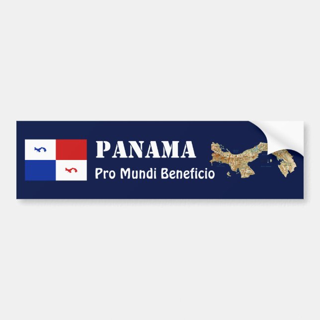 Bannière Panama + Sticker de pare-chocs carte (Devant)