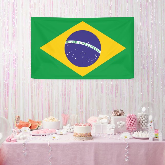 Bannière patriotique Brésil couleur deco murale ex (Fête)