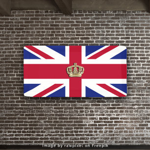 Bannière patriotique Couronne et Union Jack