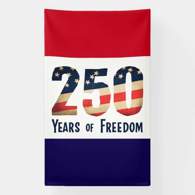 Bannière patriotique de liberté de 250 ans   (Verticale)