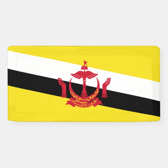 Bannière patriotique du drapeau de Brunei (Horizontal)