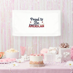 Bannière patriotique fière d'être américaine USA