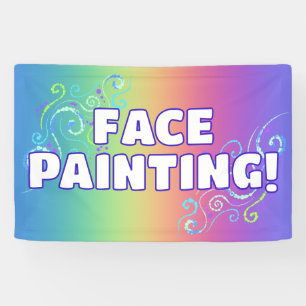Bannière Peinture visage arc-en-ciel