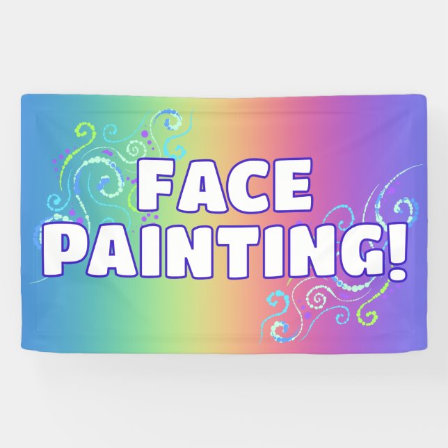 Bannière Peinture visage arc-en-ciel (Horizontal)