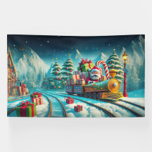 Bannière Père Noël Pôle Nord Express Noël Réveillo
