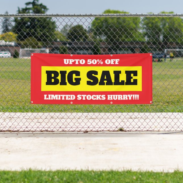 Bannière personnalisable de grande vente (En situation)
