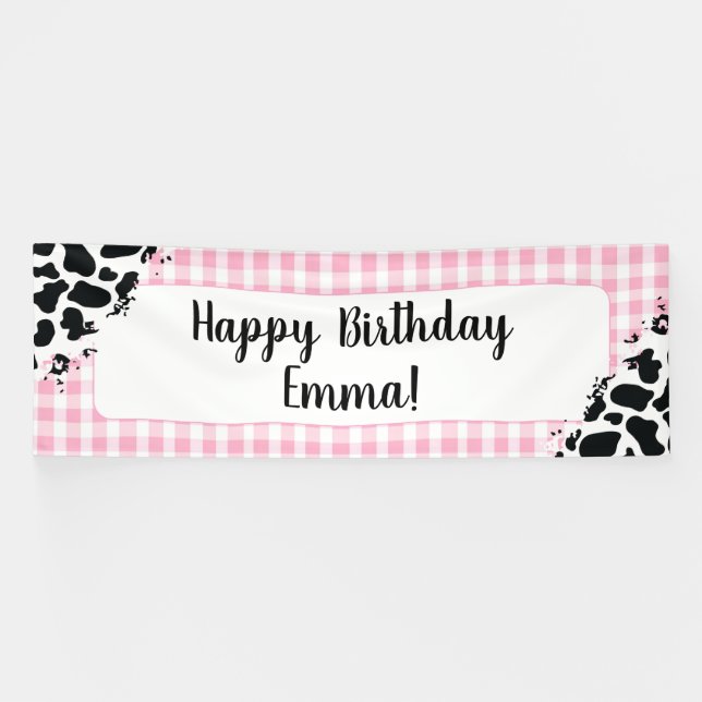 Bannière personnalisable Joyeux Anniversaire Gingh (Horizontal)
