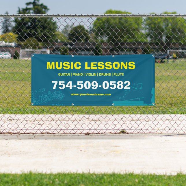Bannière personnalisable pour cours de musique (En situation)