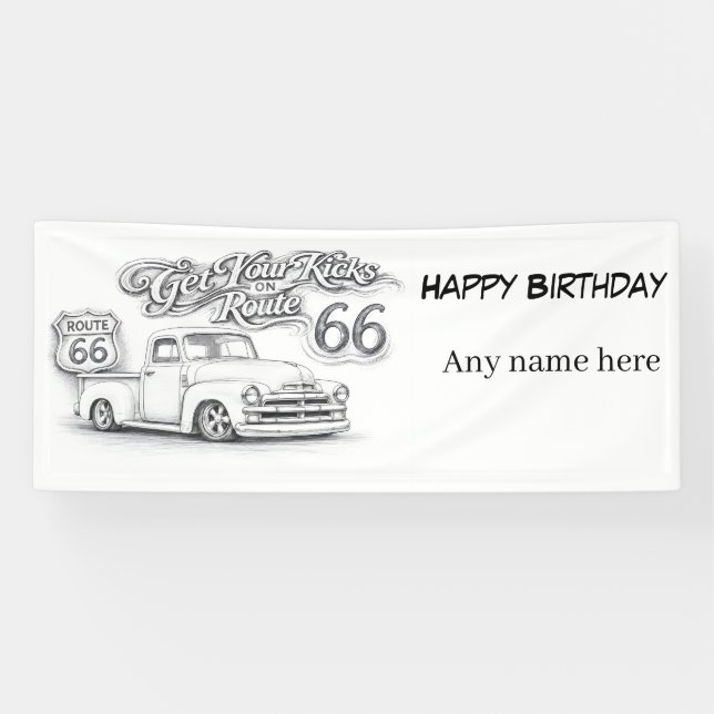 Bannière personnalisable Route 66 (Horizontal)