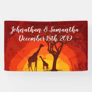 Bannière personnalisée 3'x5' African Safari Giraff