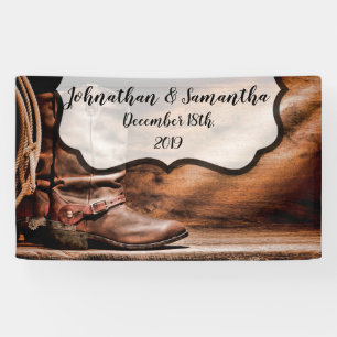 Bannière personnalisée 3'x5' Bottes Cowboy Botte B