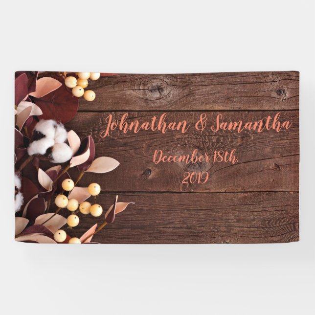 Bannière personnalisée 3'x5' Branche de coton sur  (Horizontal)