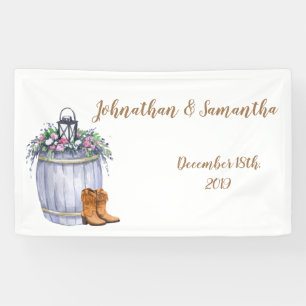 Bannière personnalisée 3'x5' Mariage campagnard d'