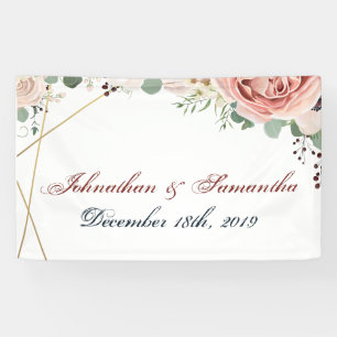 Bannière personnalisée 3'x5' Rose de jardin géomét