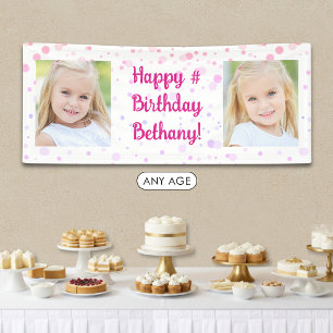 Bannière personnalisée avec 2 photos de confettis
