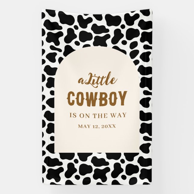 Bannière personnalisée avec impression de vache po (Verticale)