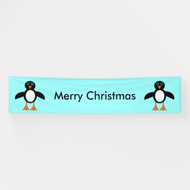 Bannière personnalisée Cute Penguin (Horizontal)