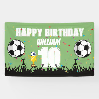 Bannière personnalisée d'anniversaire de football