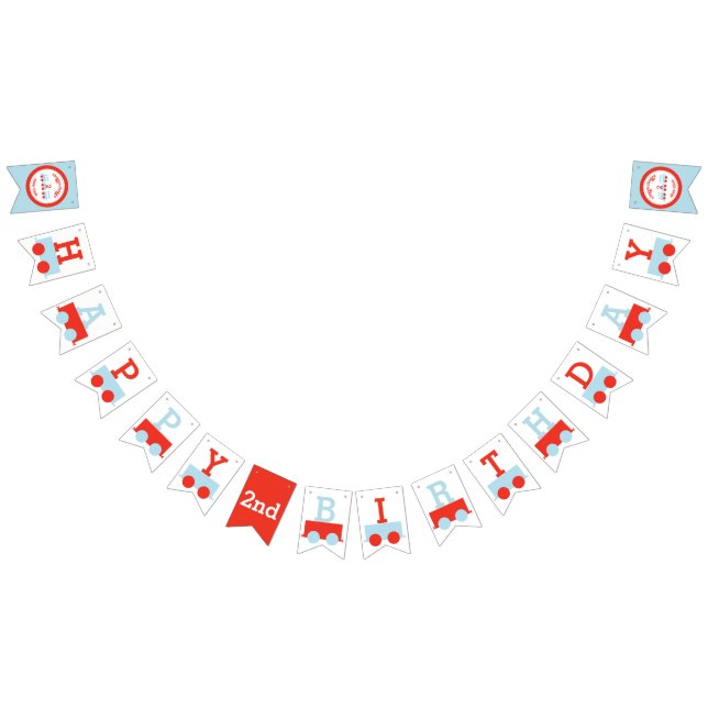 Bannière personnalisée d'anniversaire de train (Tout)