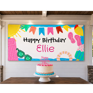 Bannière personnalisée d'anniversaire pour fête au