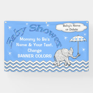 Bannière personnalisée de baby shower d'élépha