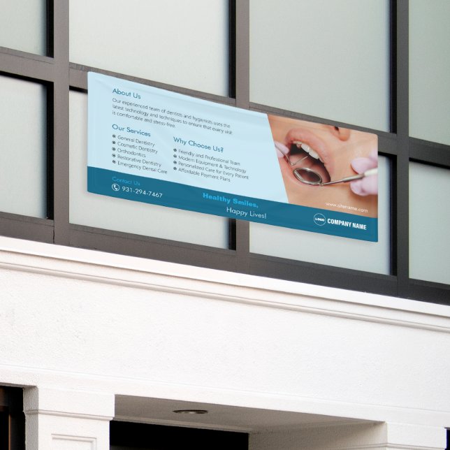 Bannière personnalisée de clinique dentaire (Bâtiment extérieur)