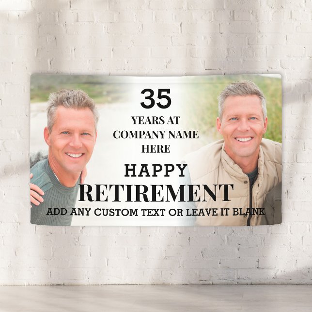 Bannière personnalisée de fête de retraite avec ph (Custom Photo Happy Retirement Party Banner
)