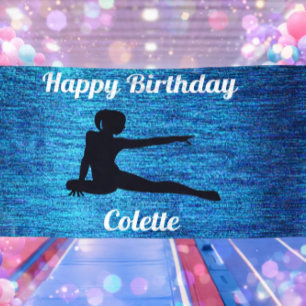 Bannière Personnalisée de Gymnastique Joyeux Anniv