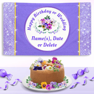 Bannière personnalisée de joyeux anniversaire avec