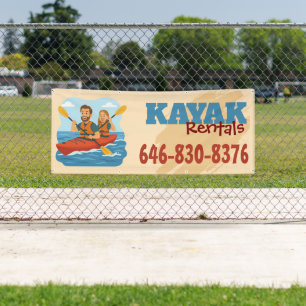 Bannière personnalisée de location de kayak