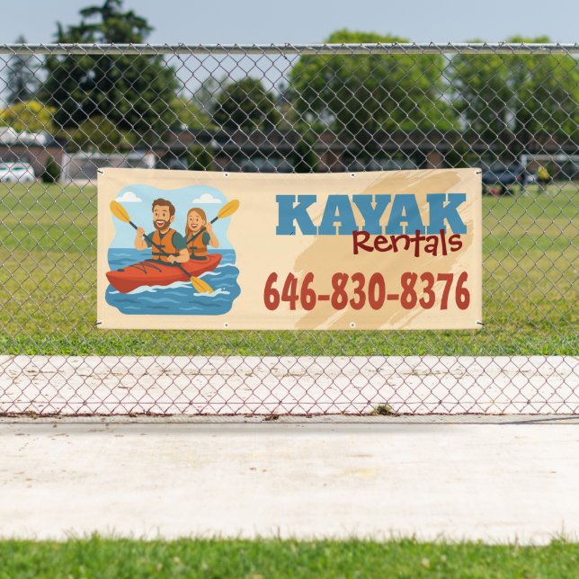 Bannière personnalisée de location de kayak (En situation)