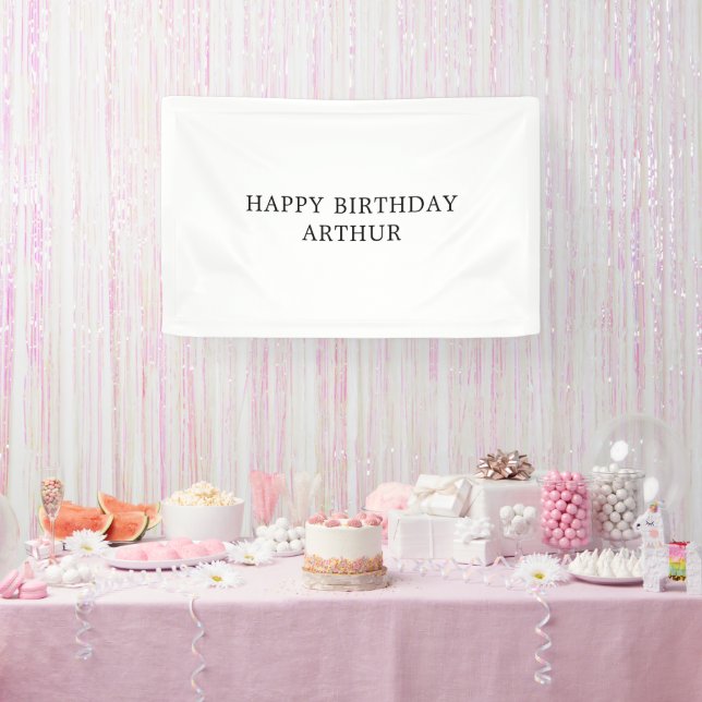 Bannière personnalisée de nom d'anniversaire, drap (Fête)
