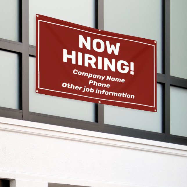Bannière personnalisée de recrutement (Bâtiment extérieur)