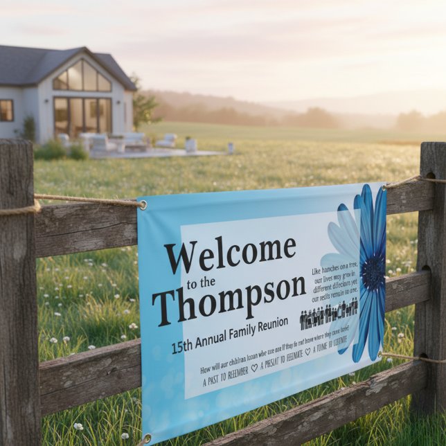 Bannière personnalisée de réunion de famille à fle (The perfect welcome for your next reunion.)