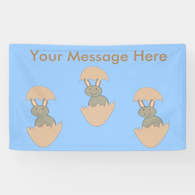 Bannière personnalisée étrange de lapin sortant d' (Horizontal)