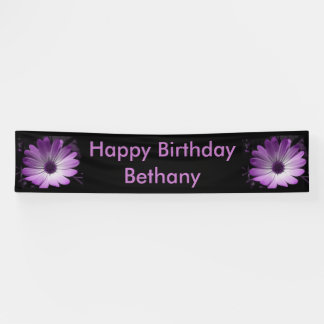 Bannière personnalisée Fleur de marguerite violett